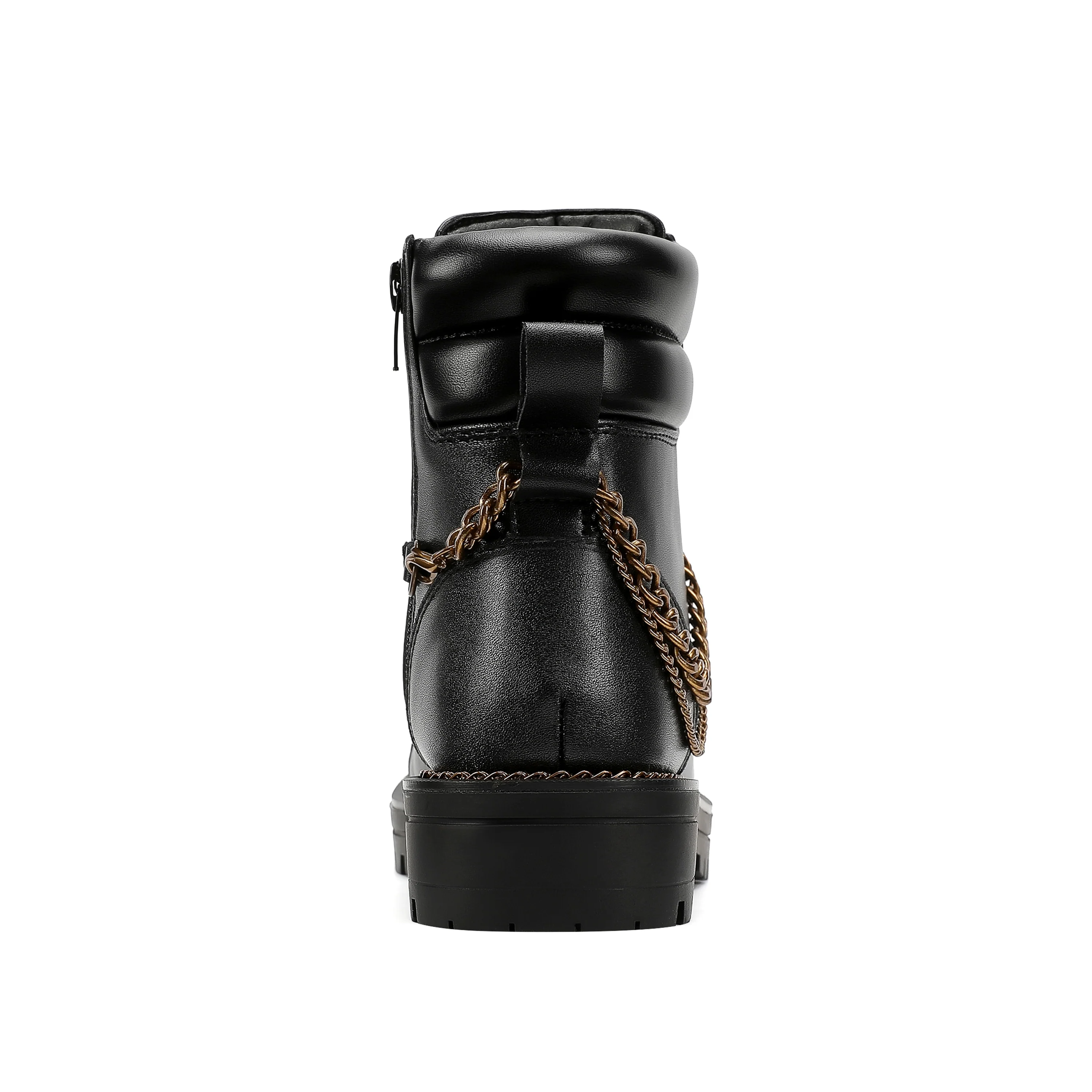 Chain Combat Boot - Big Kid Black Smooth - Image 3