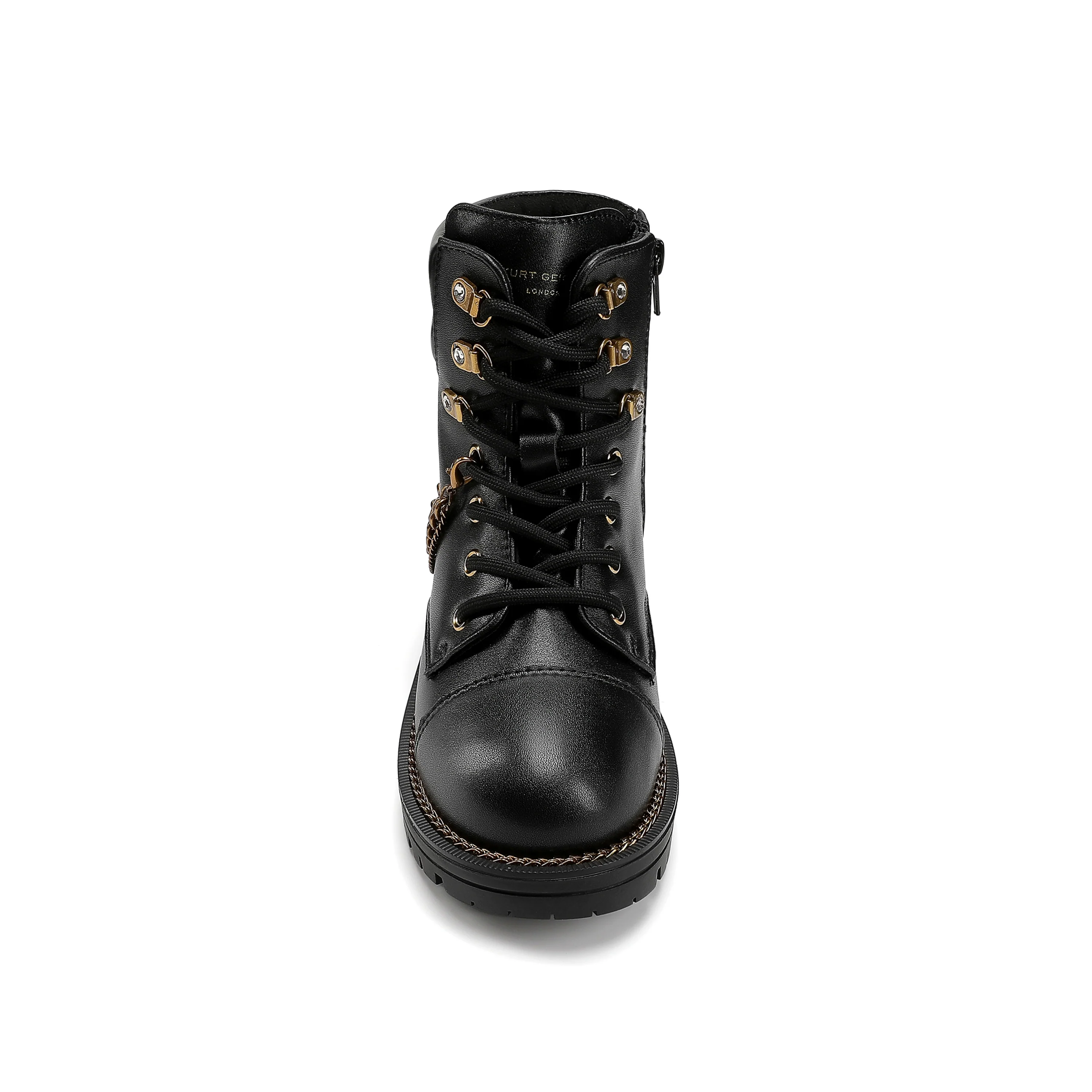 Chain Combat Boot - Big Kid Black Smooth - Image 4
