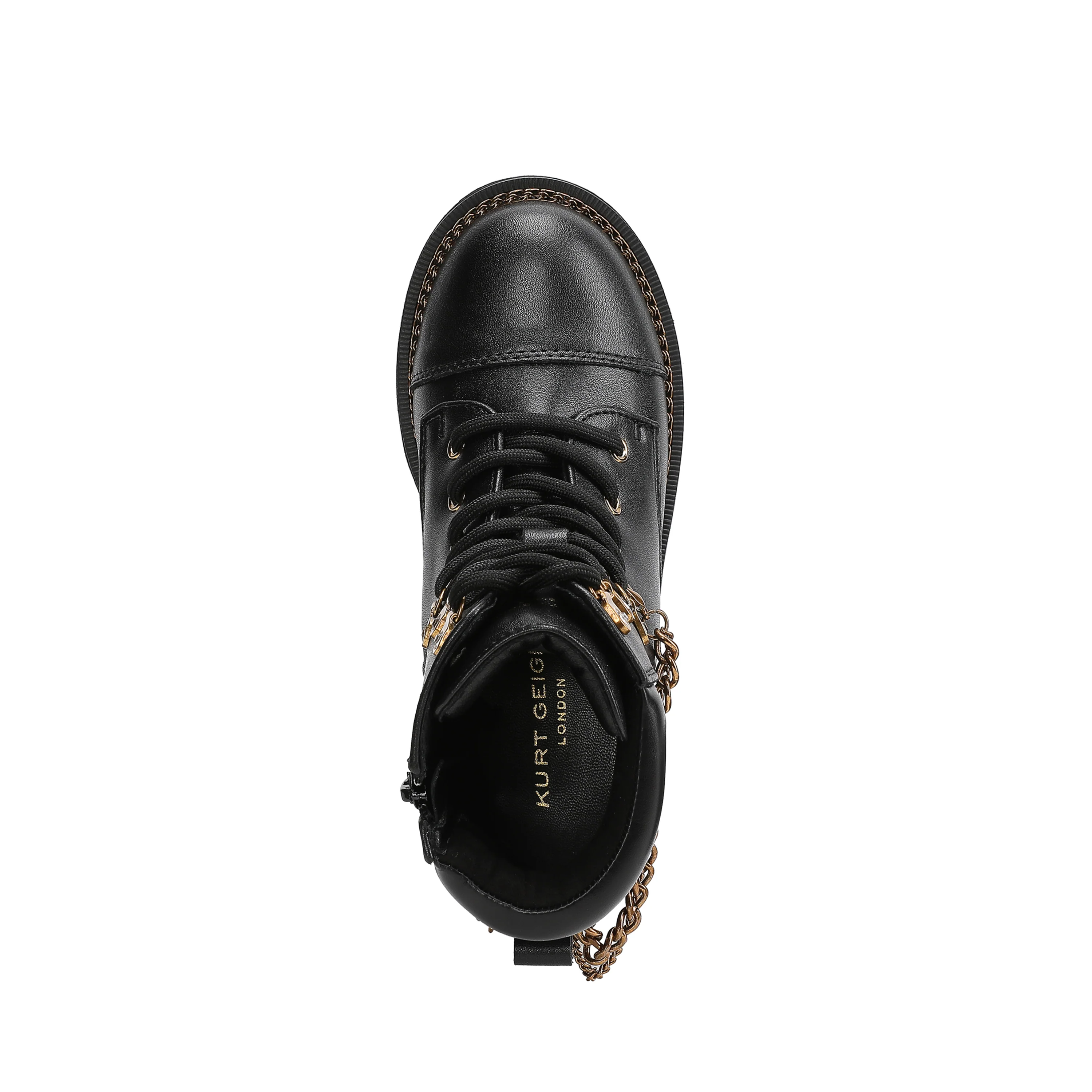 Chain Combat Boot - Big Kid Black Smooth - Image 5