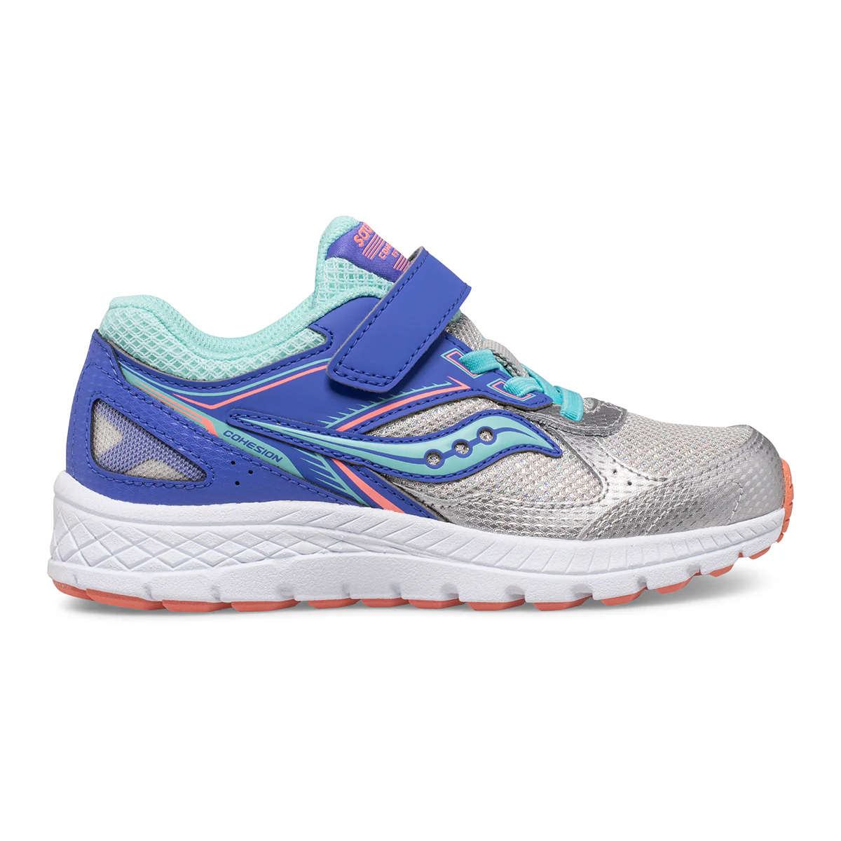Cohesion 14 A/C Sneaker - Big Kid Silver/Periwinkle/Turq - Image 6