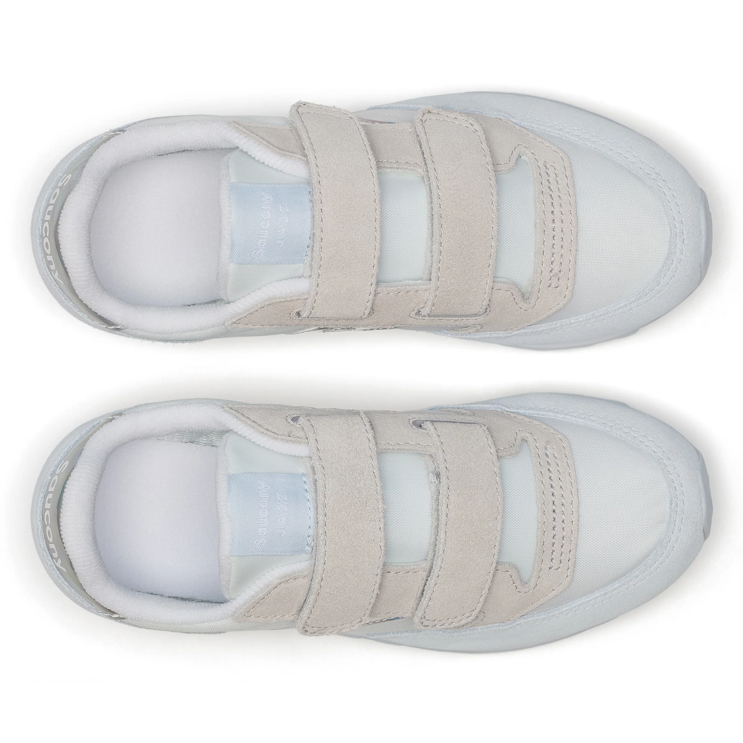 Jazz Double Hook & Loop Sneaker - Big Kid White/Blue - Image 5