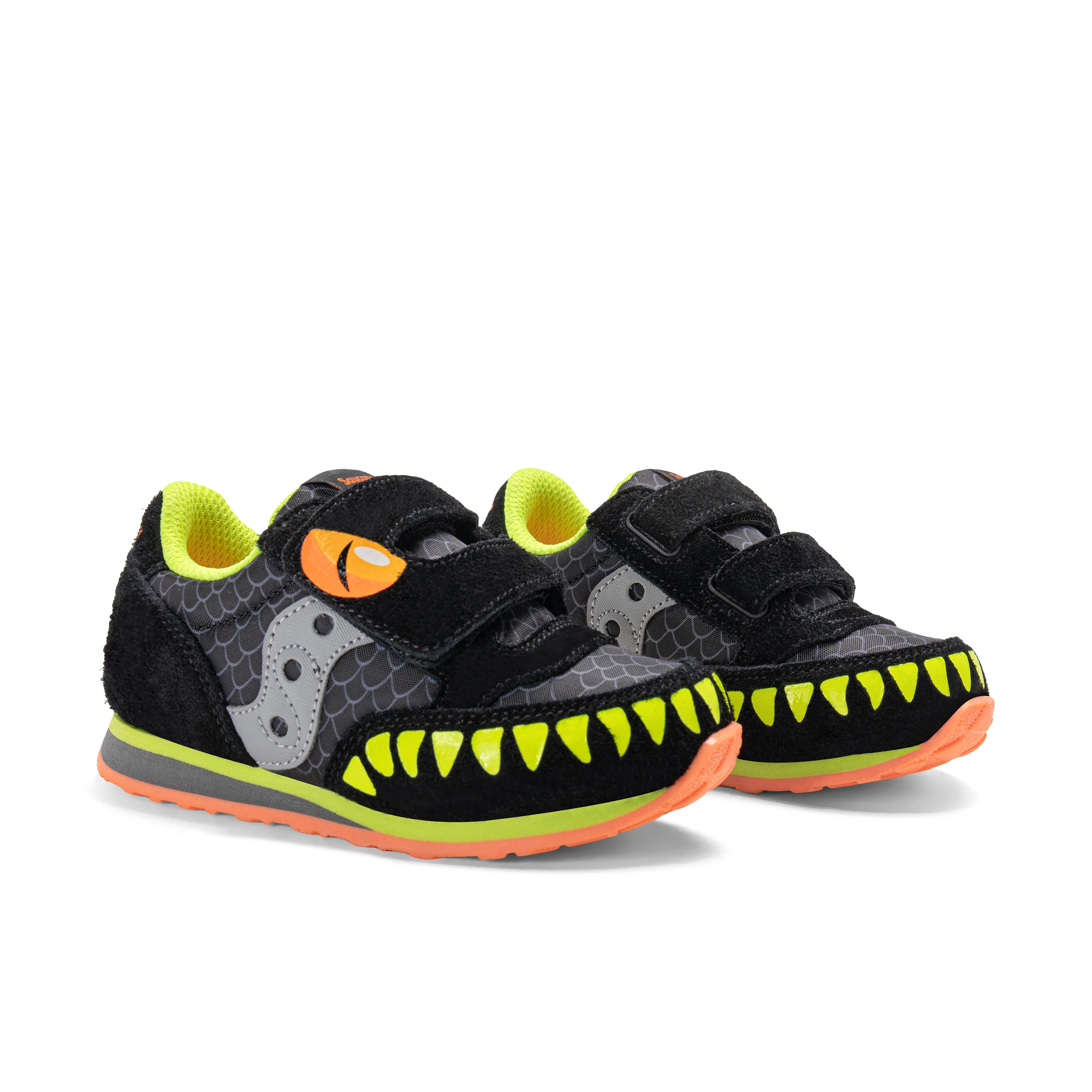 Jazz Hook & Loop Sneaker - Little Kid Black/Lime - Image 2