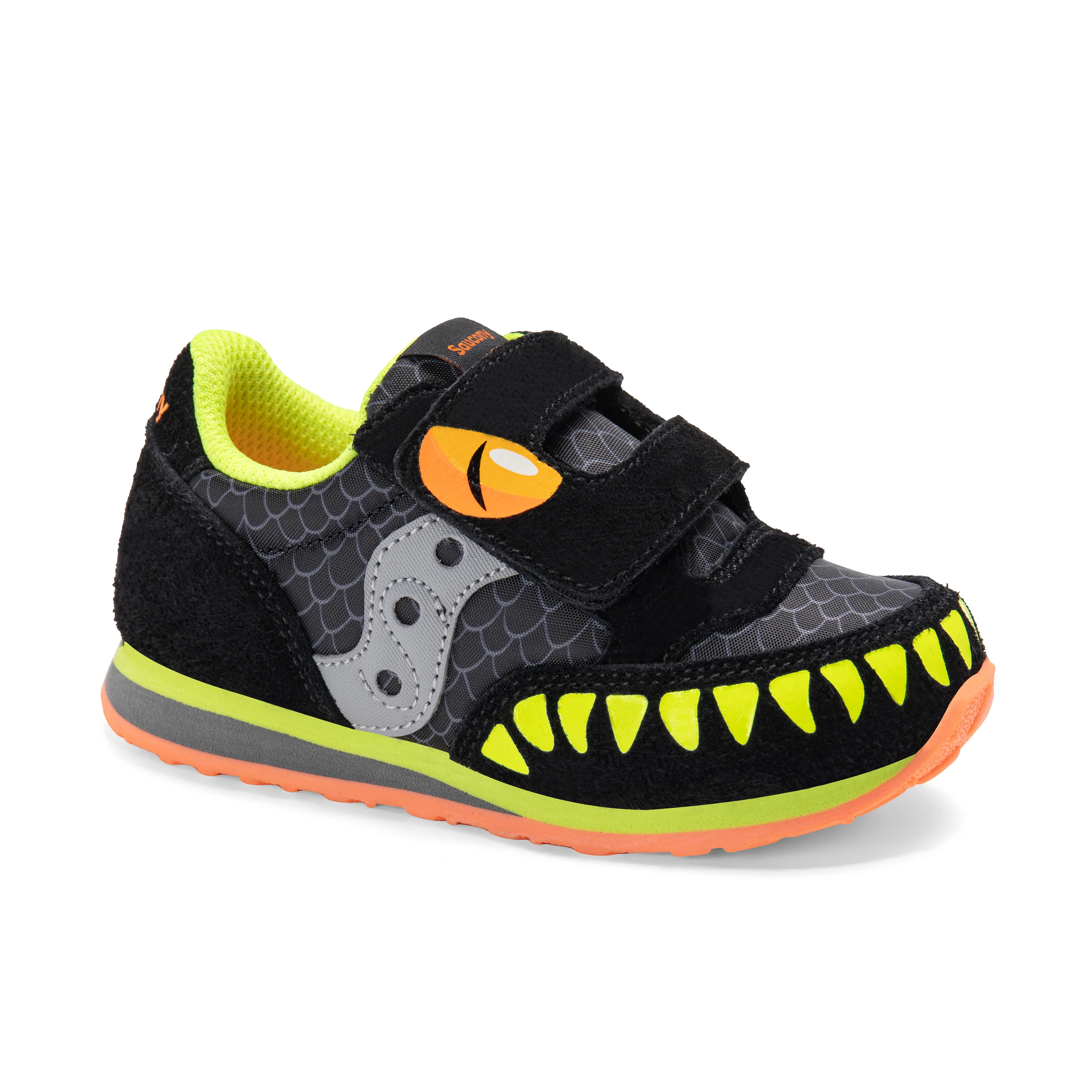 Jazz Hook & Loop Sneaker - Little Kid Black/Lime - Image 7