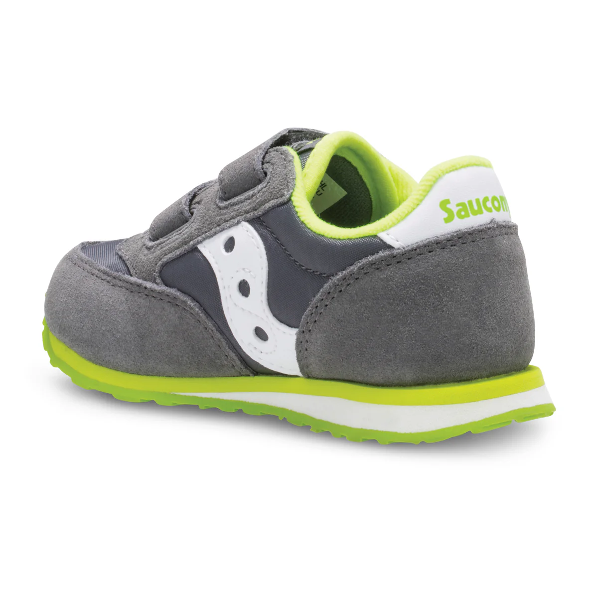 Jazz Hook & Loop Sneaker - Little Kid Grey/White/Green - Image 3