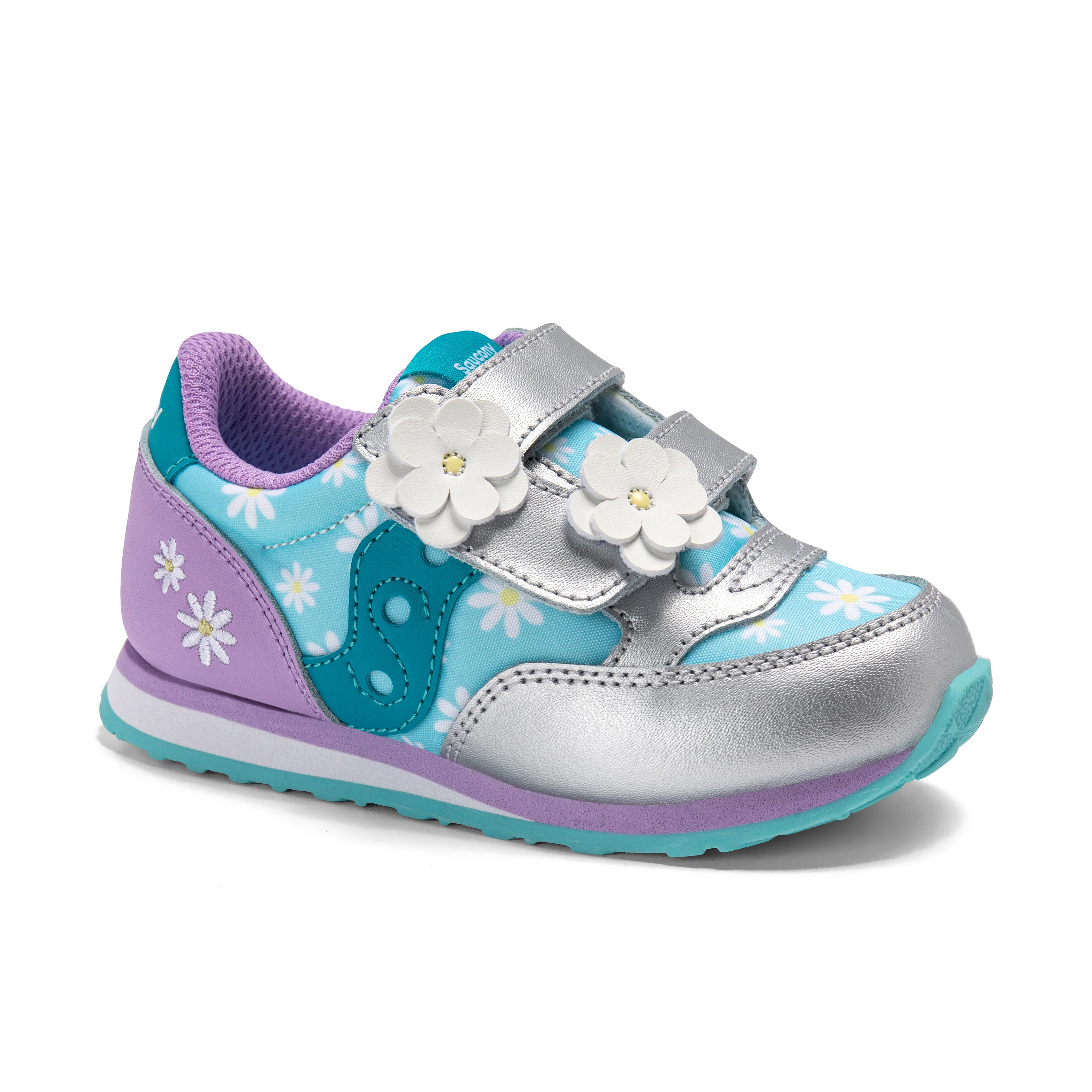 Jazz Hook & Loop Sneaker - Little Kid Silver/Teal - Image 7
