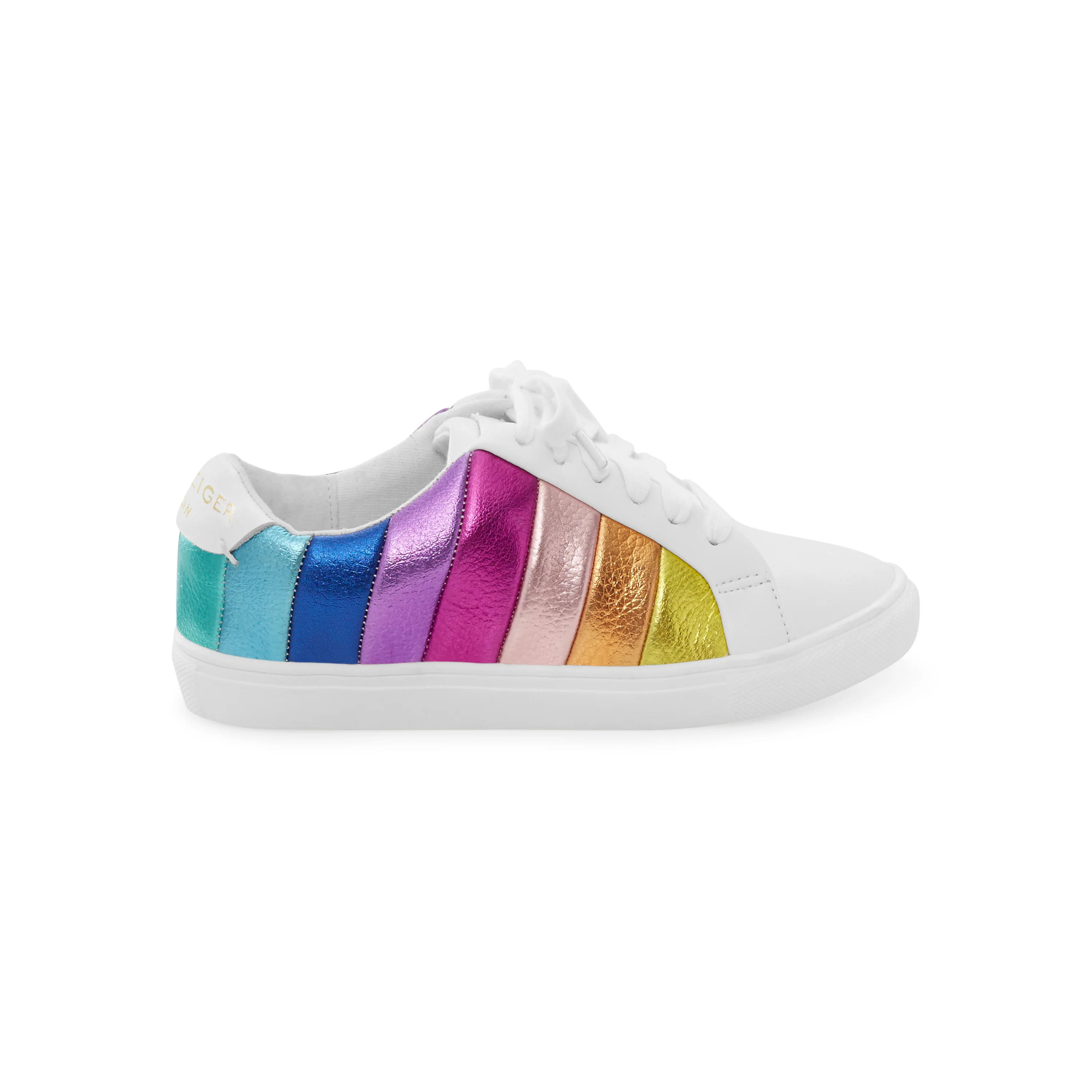 Mini Lane Stripe Sneaker - Big Kid White