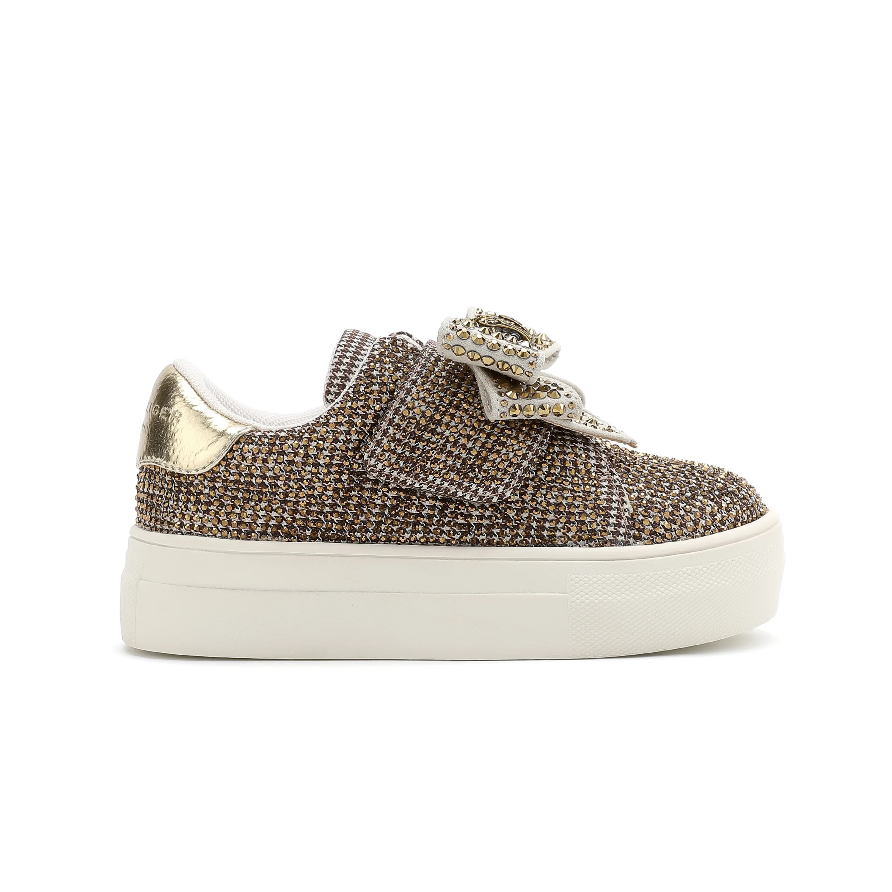 Mini Laney Bow Sneaker - Little Kid Beige