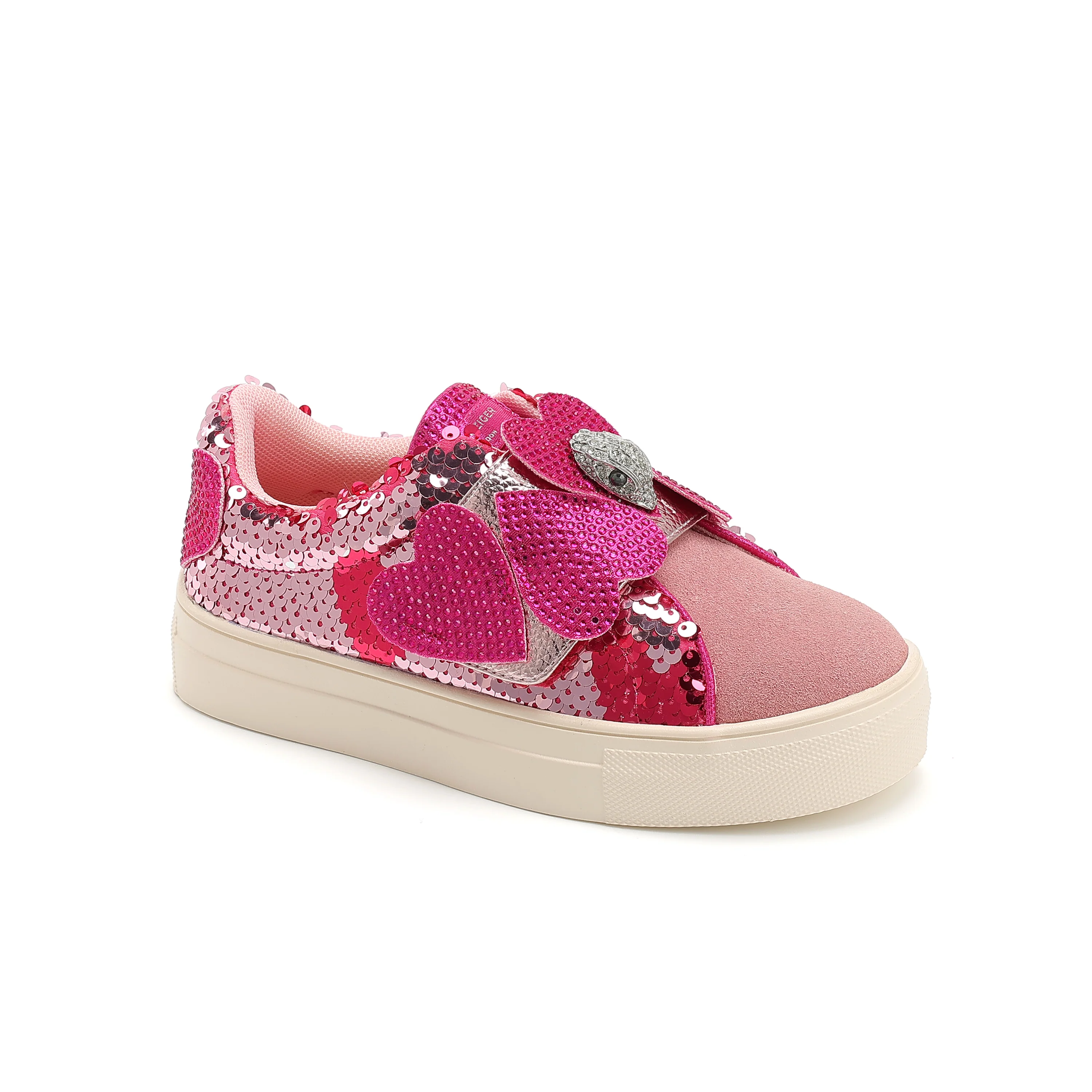 Mini Laney Heart Strap Sneaker - Big Kid Pink - Image 2