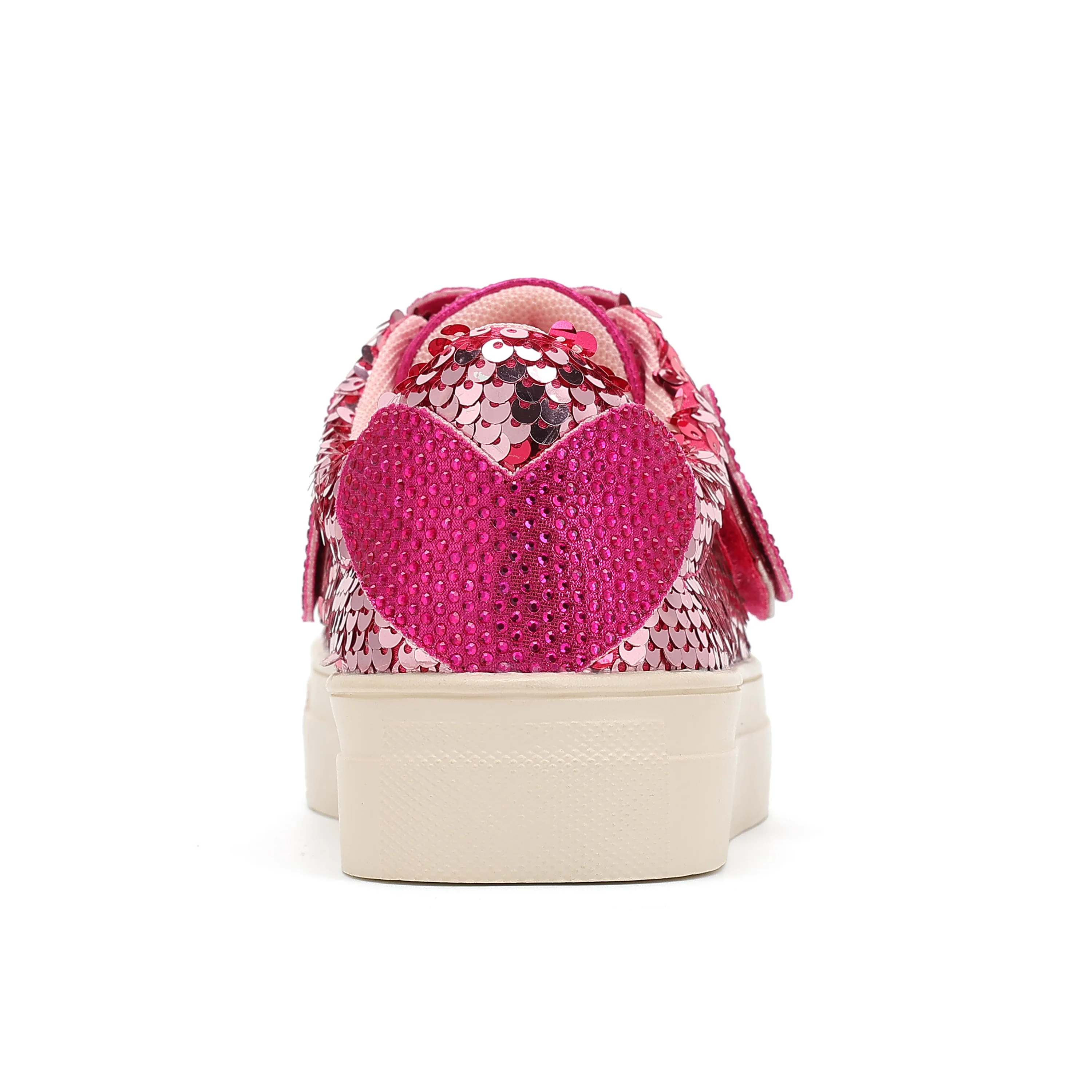 Mini Laney Heart Strap Sneaker - Big Kid Pink - Image 3