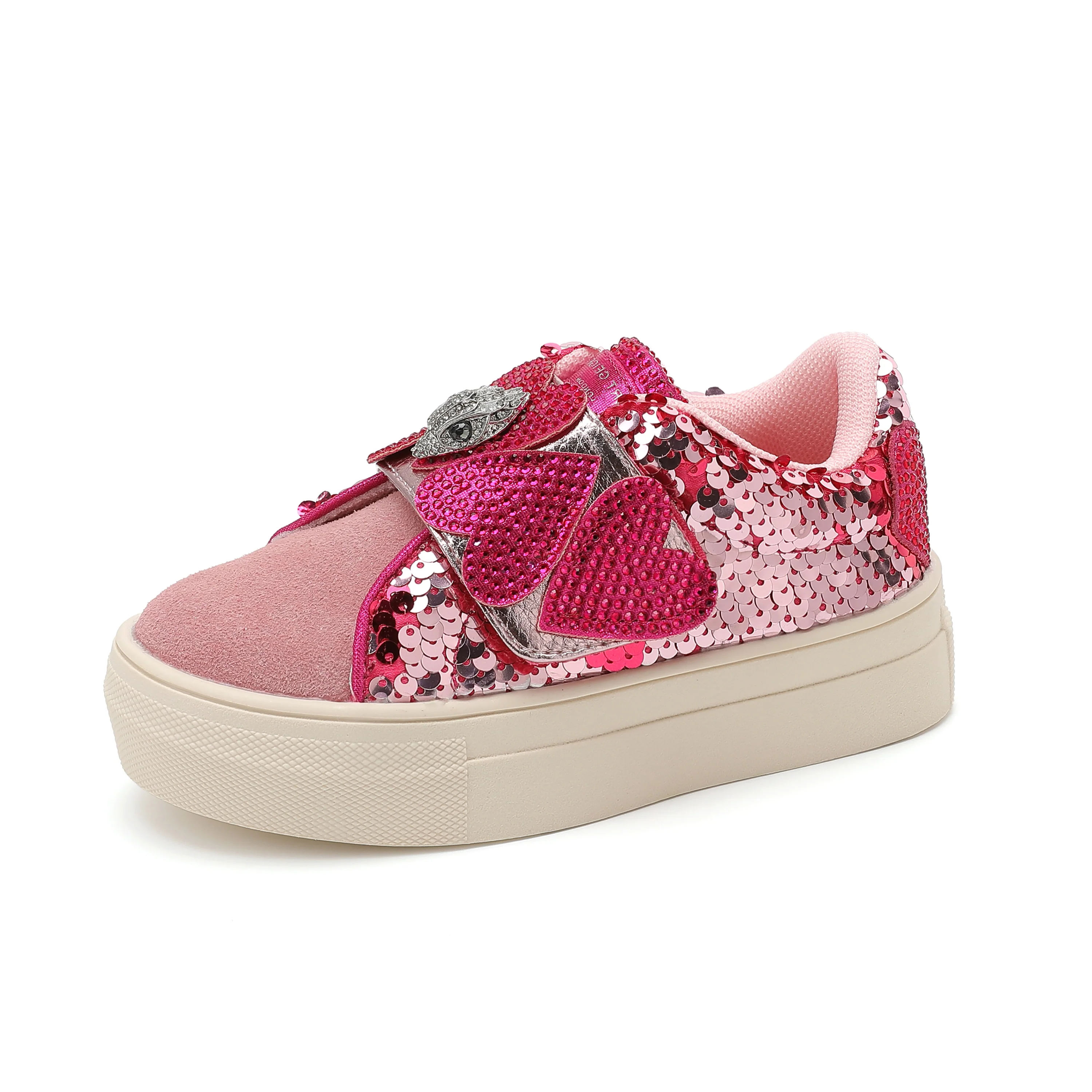 Mini Laney Heart Strap Sneaker  - Little Kid Pink - Image 7