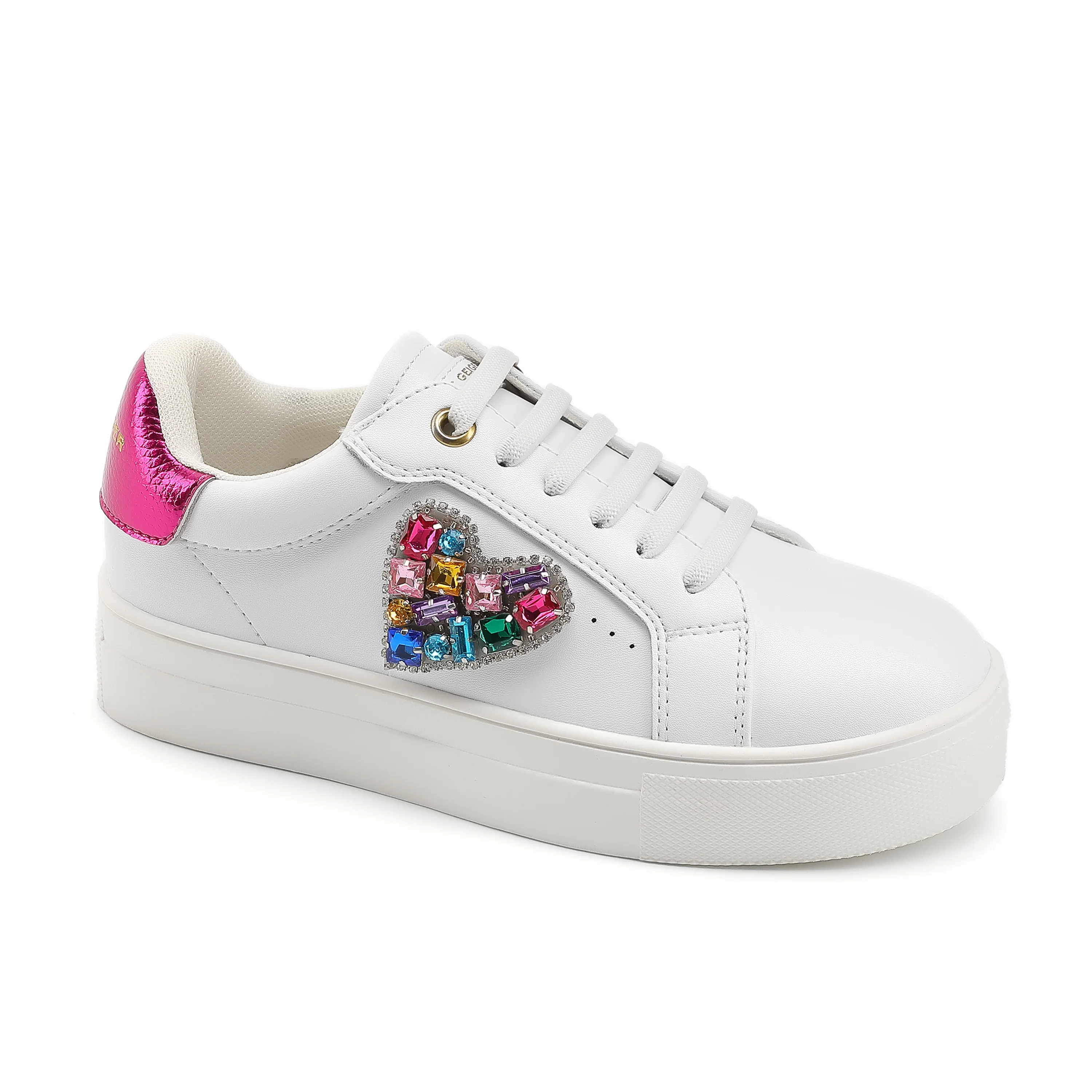 Mini Laney Love Heart Sneaker  - Big Kid White - Image 2