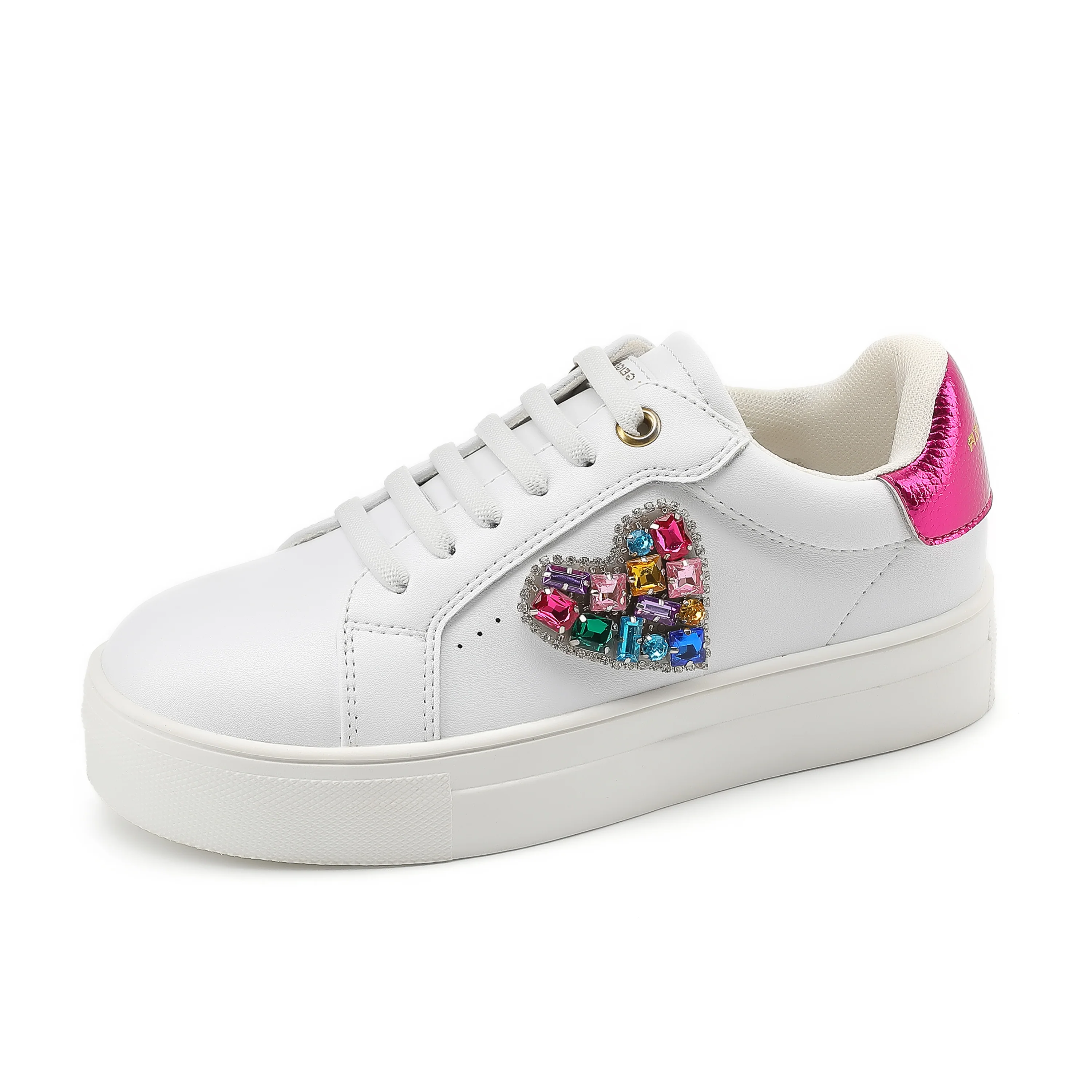 Mini Laney Love Heart Sneaker  - Big Kid White - Image 7