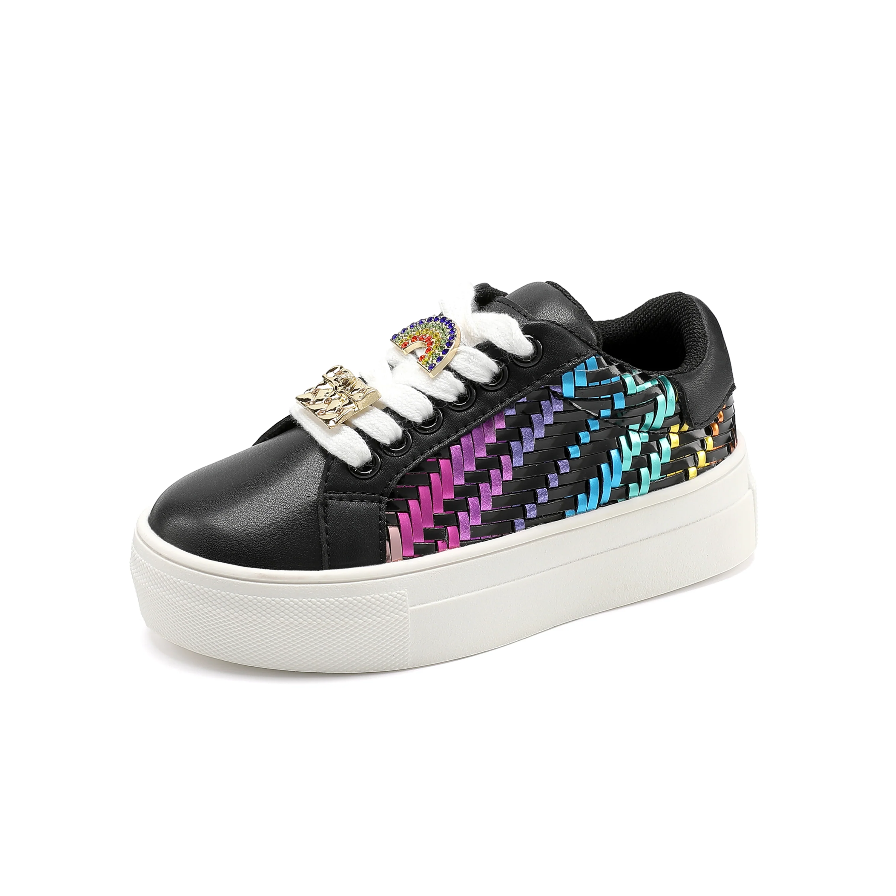 Mini Laney Weave Sneaker - Little Kid Black Multi - Image 7