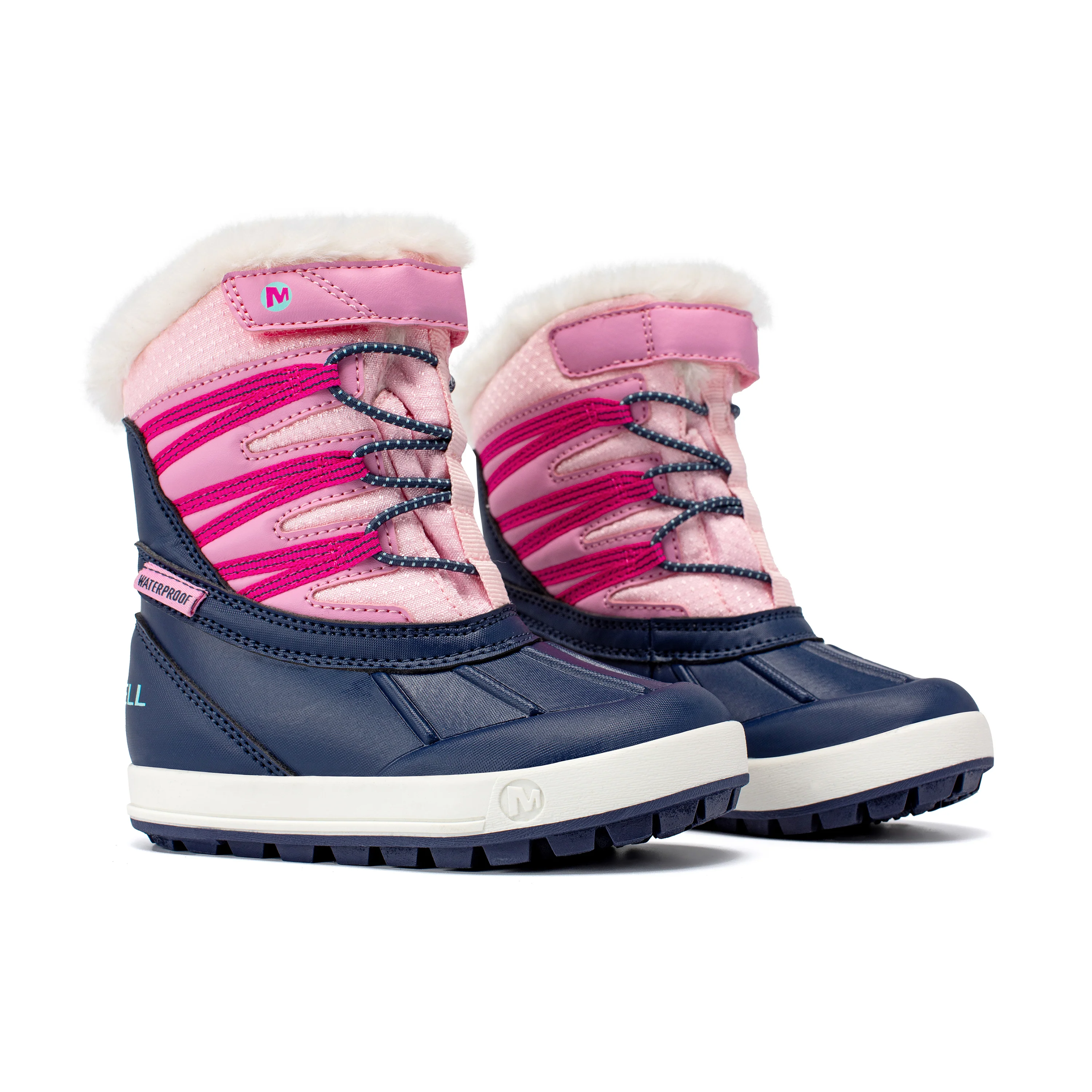 Snow Bank 5.0 Jr. Waterproof Boot - Little Kid Navy/Pink - Image 2