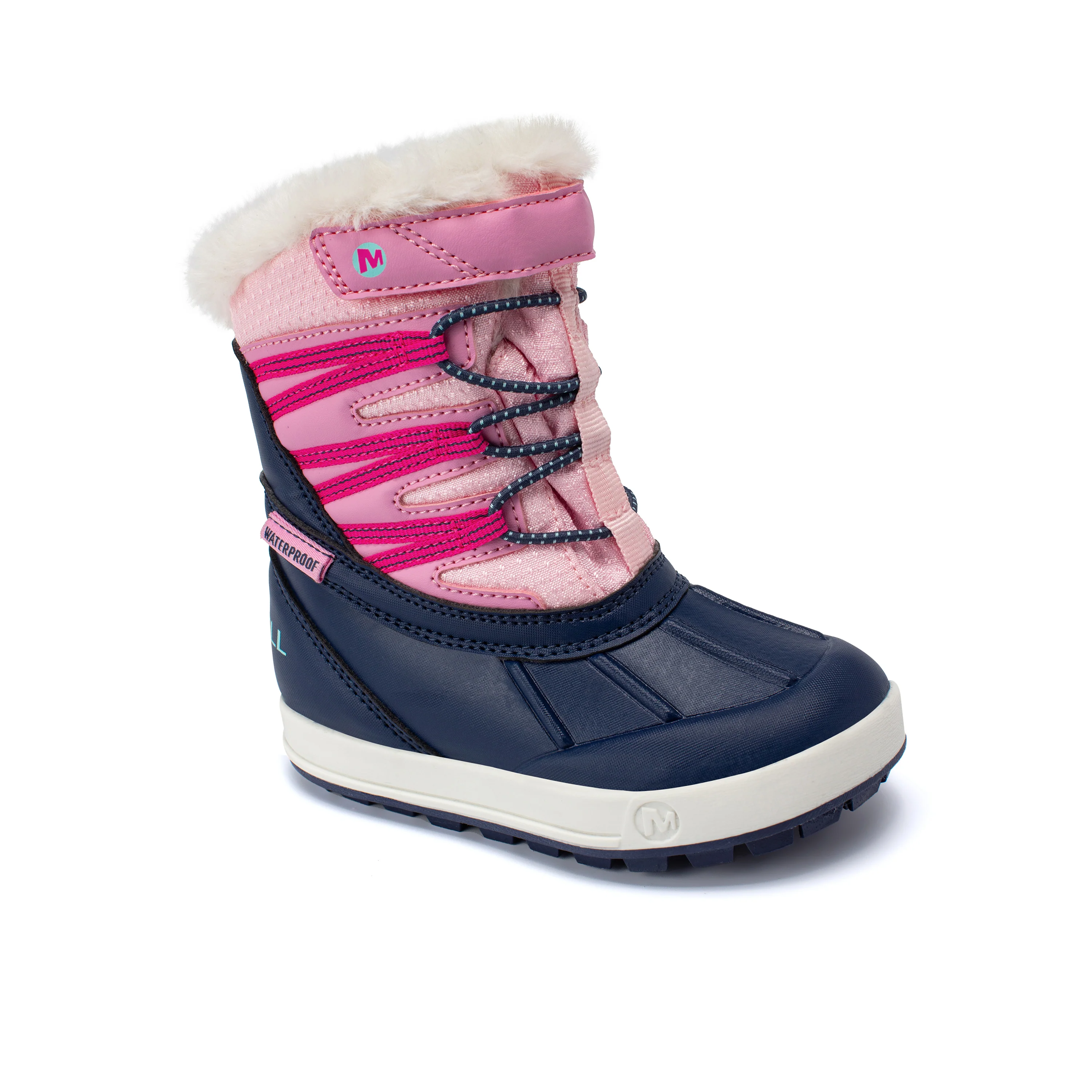 Snow Bank 5.0 Jr. Waterproof Boot - Little Kid Navy/Pink - Image 7