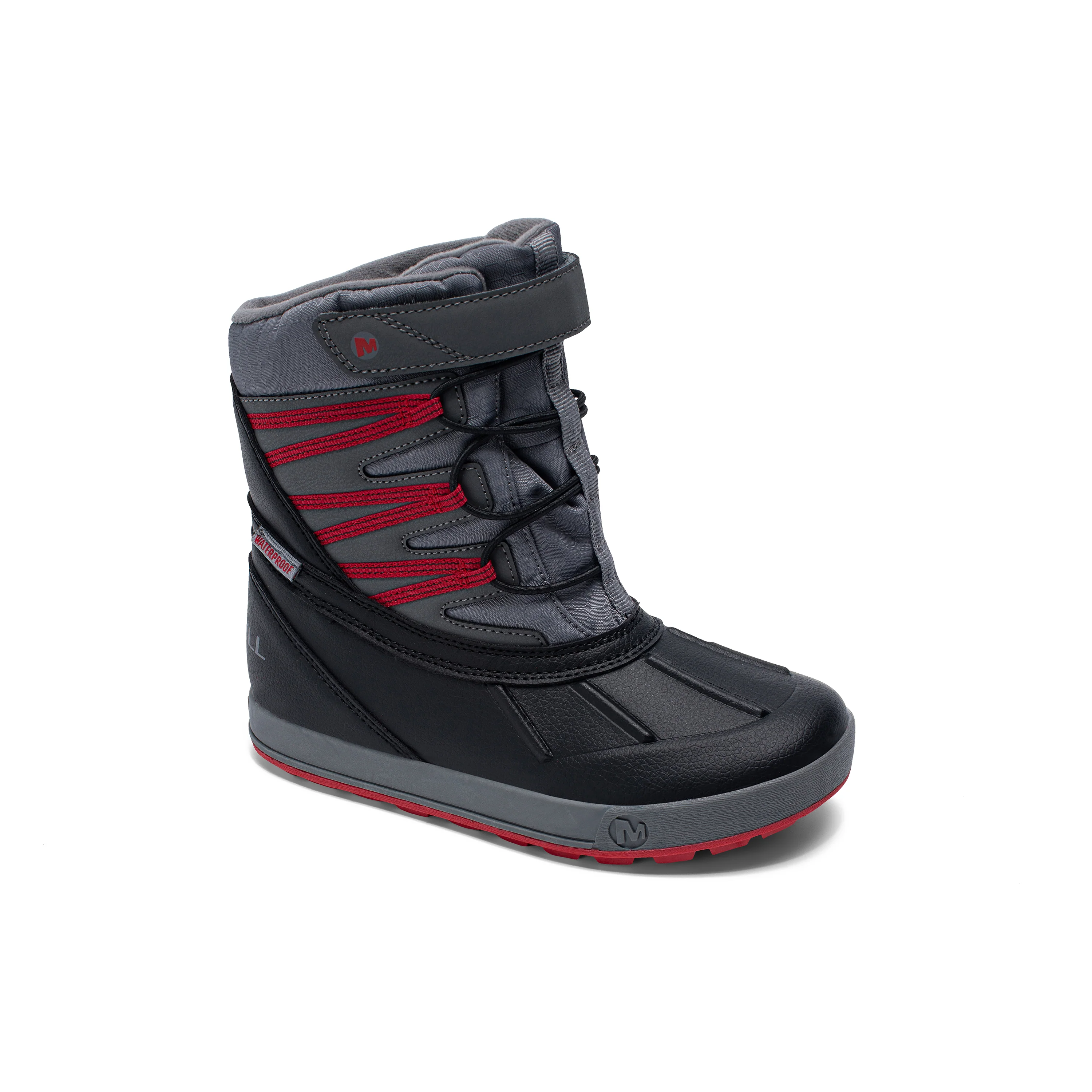 Snow Bank 5.0 Waterproof Boot - Big Kid Black/Red - Image 7